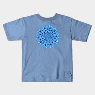 Blue leafy mandala Kids T-Shirt